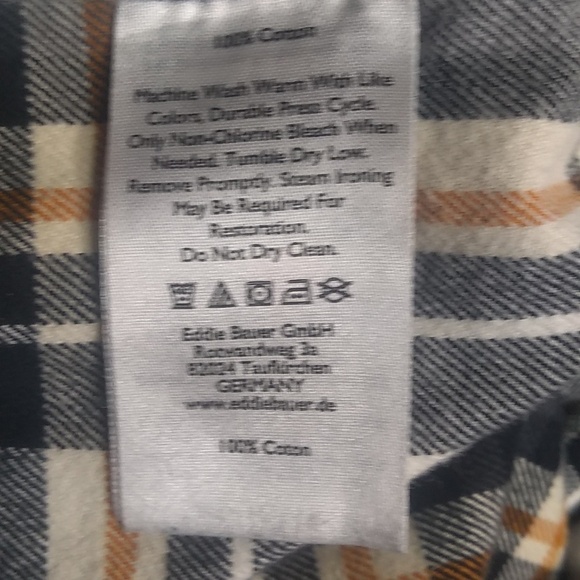 Medium Eddie Bauer flannel button up shirt. 100% cotton. Like new. - Picture 7 of 8